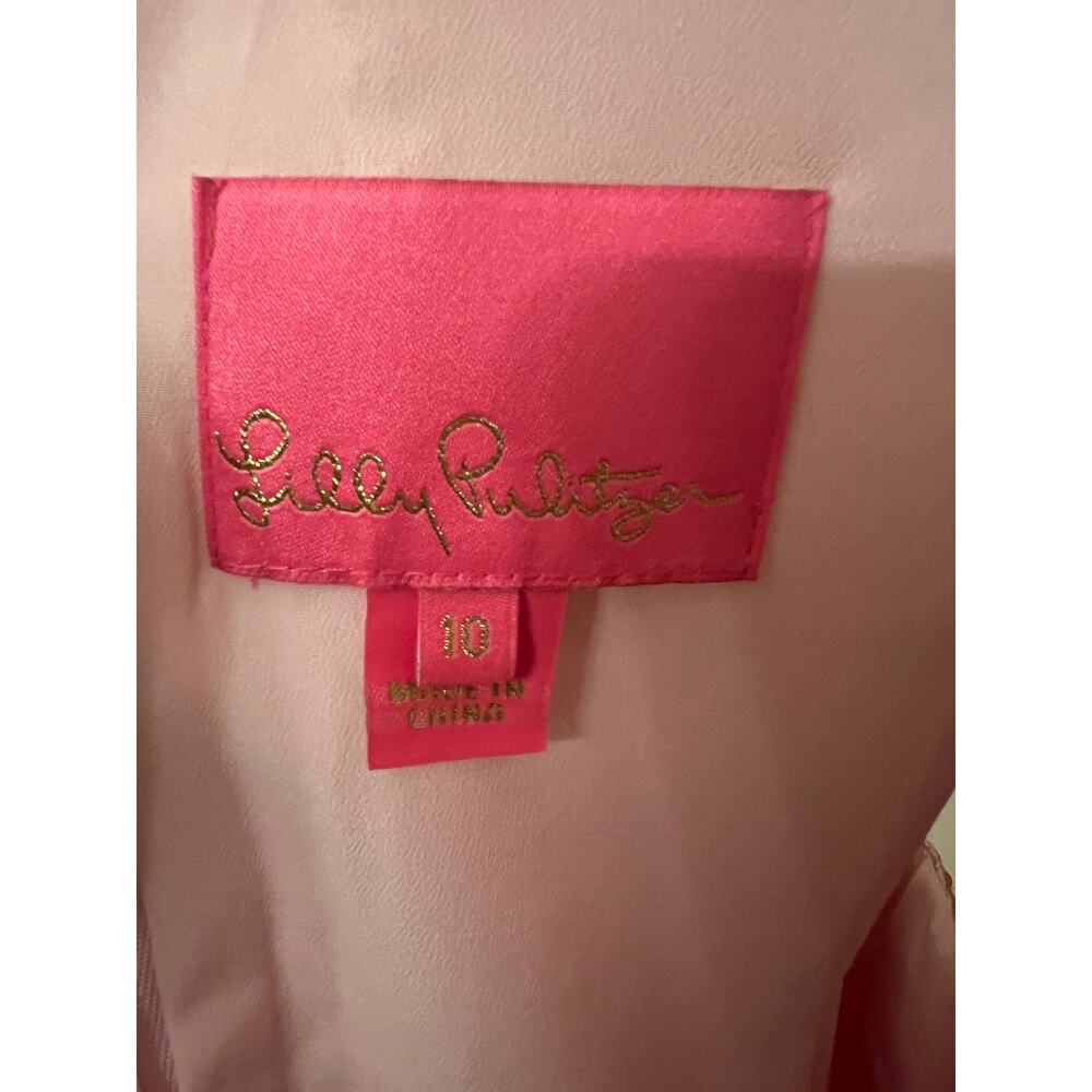 Lilly Pulitzer Catie Shift Pink Tropics Resort Boucle Dress Sz 10 Fairy sparkle - Picture 4 of 10
